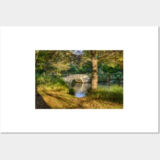 Autumn Morning Reflections at the Arched Bridge Posters and Art